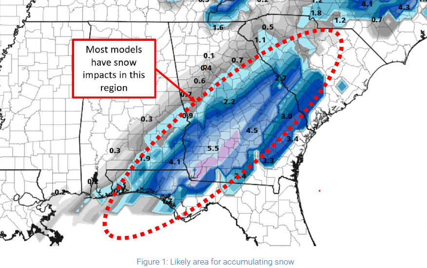 Likely Snow accumulations 1/18
