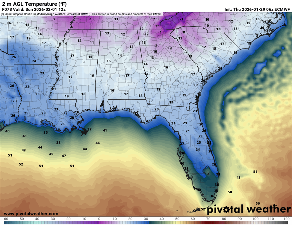 euro surface temps