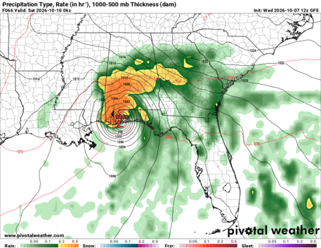 Figure 2: Swath of rain possible with Tropical Storm Isaias